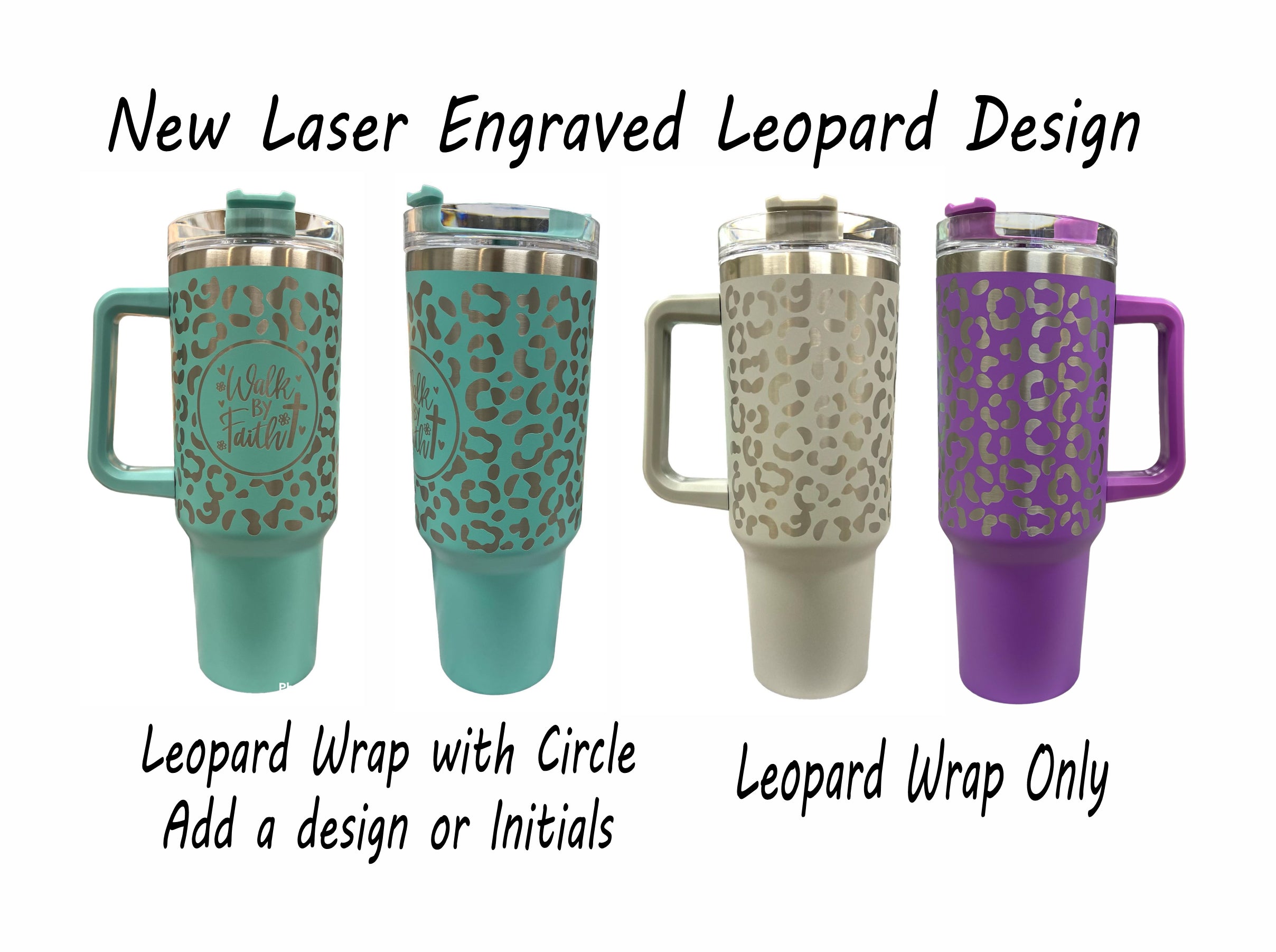 Leopard Etch Cup 40 Oz