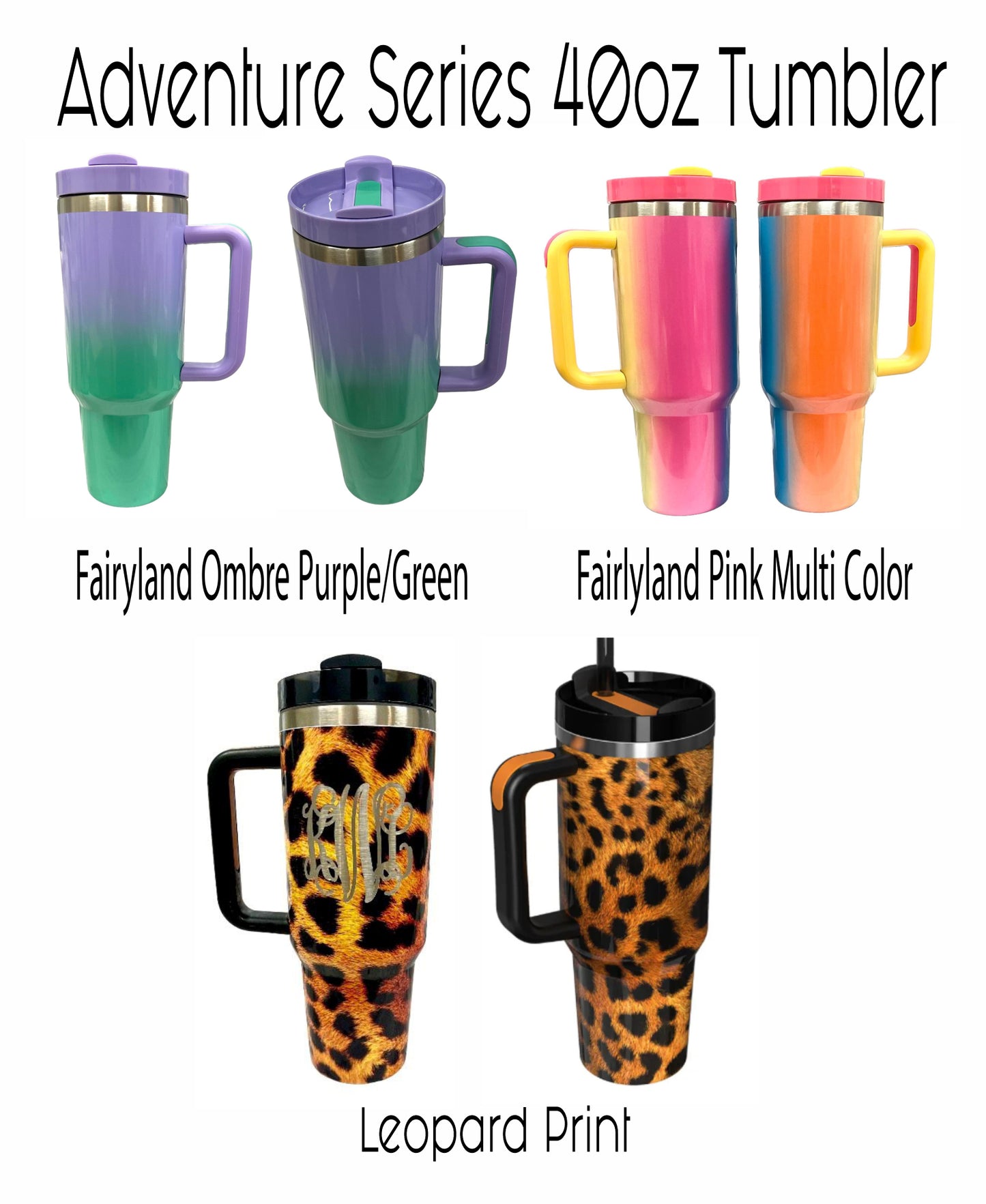 40 oz. Leopard Stainless Steel Quencher Tumbler