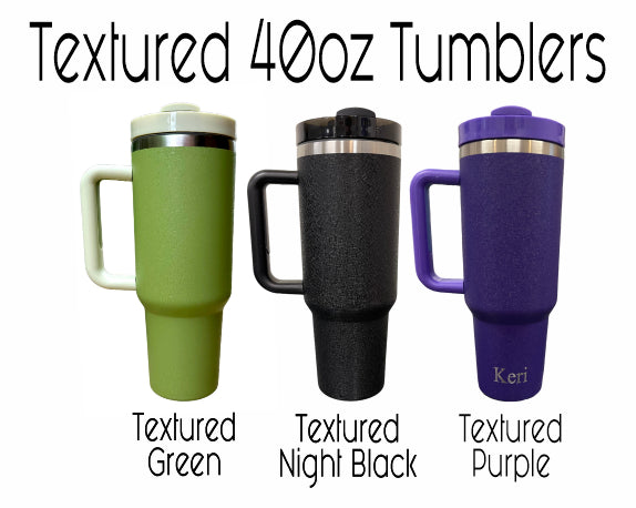40oz Stainless Steel Glitter Sublimation Tumblers with a Handle