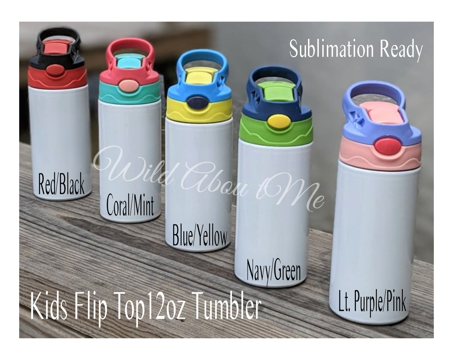 12oz Kids Water Bottle Flip Top Sublimation Blank Tumbler – Easy